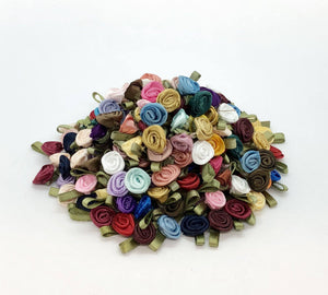 Hand sewn polyester ribbon rosette