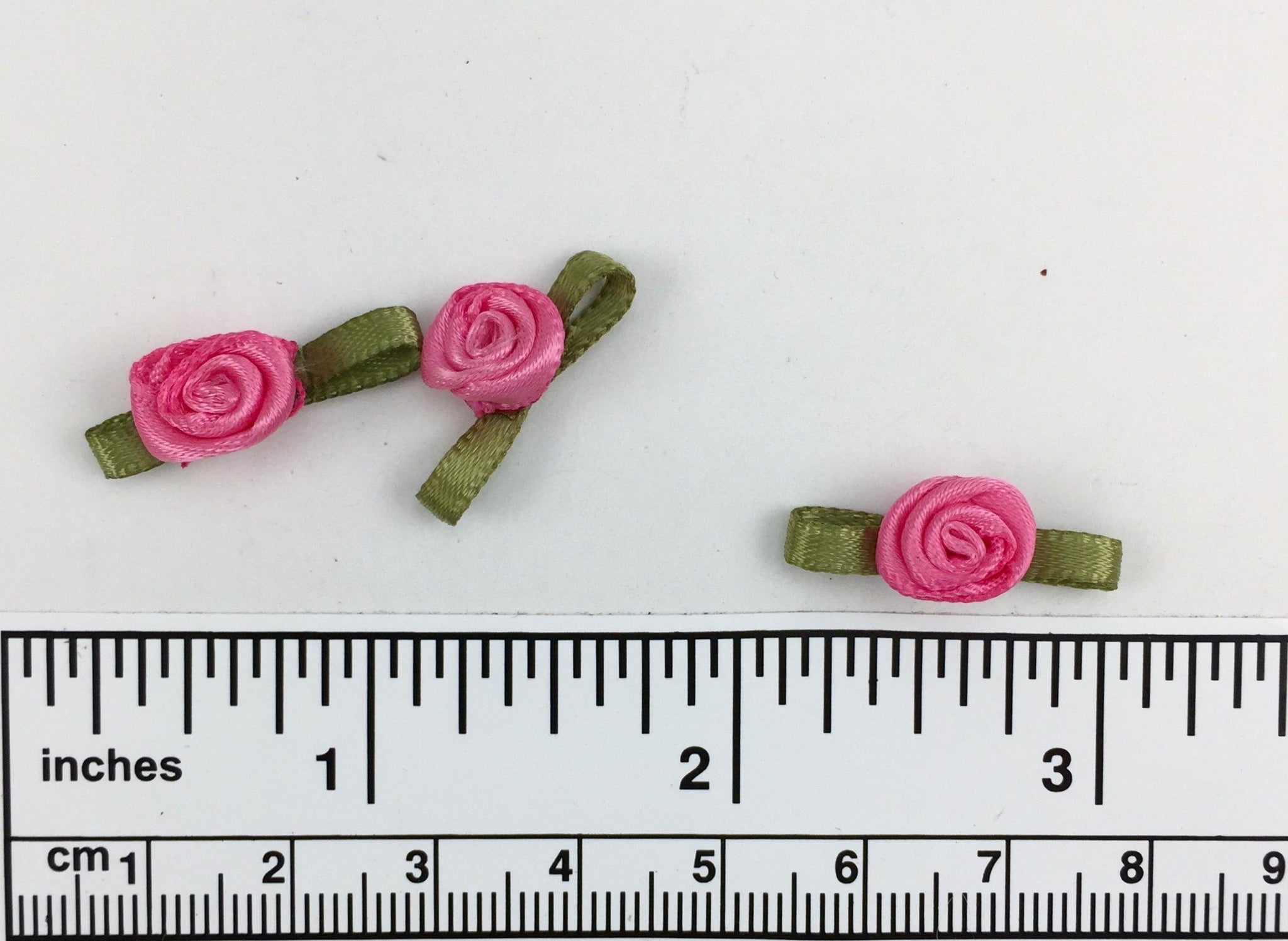 Rosette Ribbons: 3 x 6-1/2 inch Pink Rosette Ribbon- Optional 2 inch