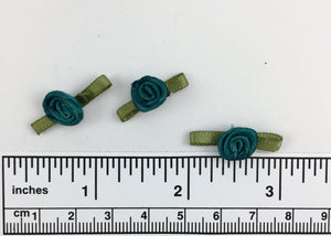 Hand sewn polyester ribbon rosette