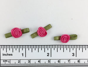 Hand sewn polyester ribbon rosette